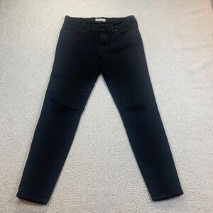 Madewell Jeans Womens 30 Black 8" Skinny Mid Rise Stretch Denim Pants